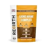 REBIRTH WELLNESS BE YOURSELF | ONLY BETTER Lions Mane Supplement 2000mg – High Strength Mushroom Nootropic with Ginkgo Biloba & Bacopa for Focus, Memory & Clarity – 120 Vegan Tablets – UK Made & Lab Tested