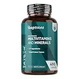 WeightWorld Multivitamin Tablets for Women & Men - 27 Key Nutrients - 400 Small Tablets - 1+ Year Supply - Tasty Peppermint Flavour - Vegan Multi Vitamins & Minerals Like Vitamin D, C, Calcium, Iron & Zinc
