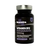 Seanutra Vitamin B12 High Strength Capsules 1000mcg - Vegan B12 Methylcobalamin Food Supplement - Easy Swallow Capsules - Vitamin B12 for Tiredness & Fatigue - Quantity 120-4 Months Supply - Made in UK
