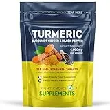 Right Choice Supplements Turmeric, Ginger & Black Pepper 4000 mg Tablets (per Serving), High Strength Curcumin Supplements, Vegan and Gluten Free, UK Made, 120 Count