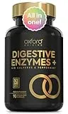 Oxford Origins Award Winning 10-in-1 Digestive Enzyme Supplements | Made in The UK | Probiotics & Peppermint Oil for Gut Health, Bloating Relief and Belly Reduction | One Vegan Capsule per Meal | 90 Capsules