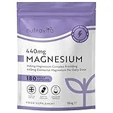 Nutravita Nutravita 945mg Magnesium Complex –180 Vegan Citrate Capsules (3 Month Supply) – High Absorption, Premium Magnesium Supplements – Made in The UK