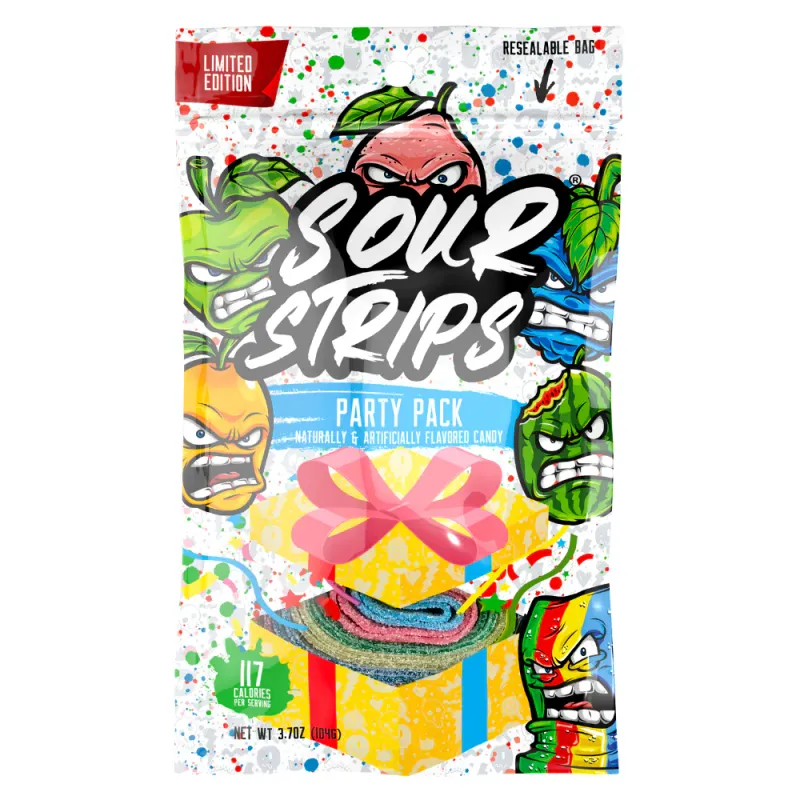 Sour Strips Low Calorie Candy Party Pack
