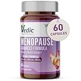 Vedic Essentials Vedic Menopause Supplement | 20 Vitamins, Minerals & Herbs- Red Clover, Sage, Primrose, Flaxseed, Ginseng | Perimenopause, Menopause Support- Hot Flashes Relief, Mood Swings, Fatigue | UK Made, Vegan
