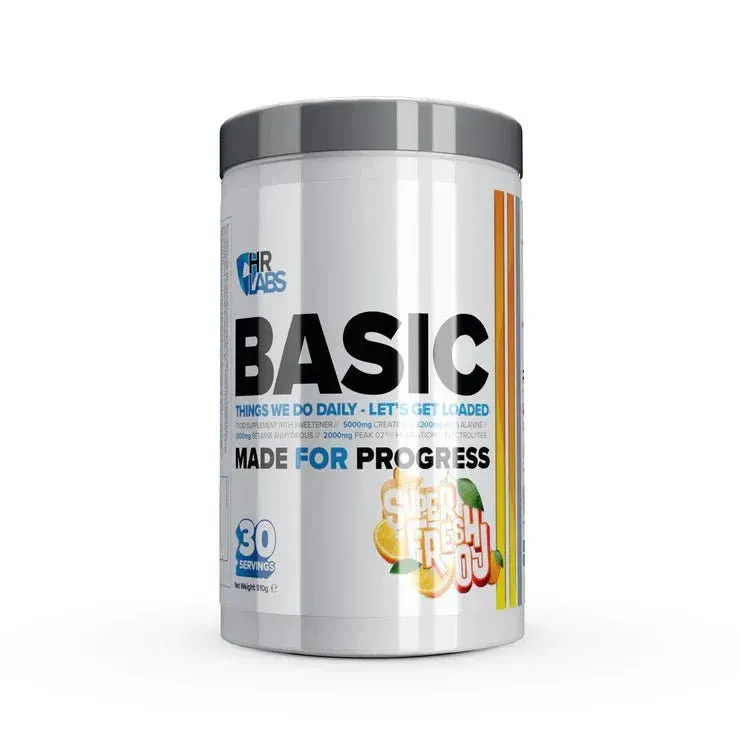 HR Labs Basic – Daily Performance Formula | Creatine, Beta-Alanine & PeakO2® | 510g
