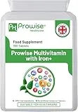 PH PROWISE Healthcare Multivitamin with Iron 180 Tablets (6 Months Dose) | Immune Support | One A Day Multivitamins for Men & Women | UK Manufactured to GMP Guaranteed Quality | Multivitamin Vegetarian by Prowise