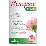 Menopace Menopace Max - Menopause & Perimenopause Maximum Support with Calcium, SOYA Isoflavones & Red Clover - UK's No.1 Menopause Supplement Brand