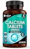 NEW LEAF PRODUCTS Calcium and Vitamin D3 Tablets - Calcium Supplement - 240 High Strength Calcium Tablets Supplement Calcium Vitamin D3 Tablets - Calcium Complex Made in The UK by New Leaf