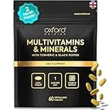 Oxford Origins Award Winning A-Z Multivitamins and Minerals Boosted with Turmeric | Made in The UK | Vegan Multivitamin Tablets for Women & Men | 100% NRV Multivitamin with 28 Key Nutrients | 60 Tablets