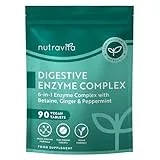 Nutravita Nutravita Digestive Enzyme Supplements Complex, 90 Vegan Tablets with Amylase, Lactase, Lipase, Bromelain, Ginger & Peppermint, Digestive enzymes for 3 Months Supply