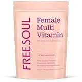 Free Soul Women's Multivitamins & Minerals with Marine Collagen & Hyaluronic Acid | 27 Essential Vitamins, Minerals, & Botanicals | Gluten-Free & No Synthetic Fillers or Binders | 60 Tablets | Free Soul
