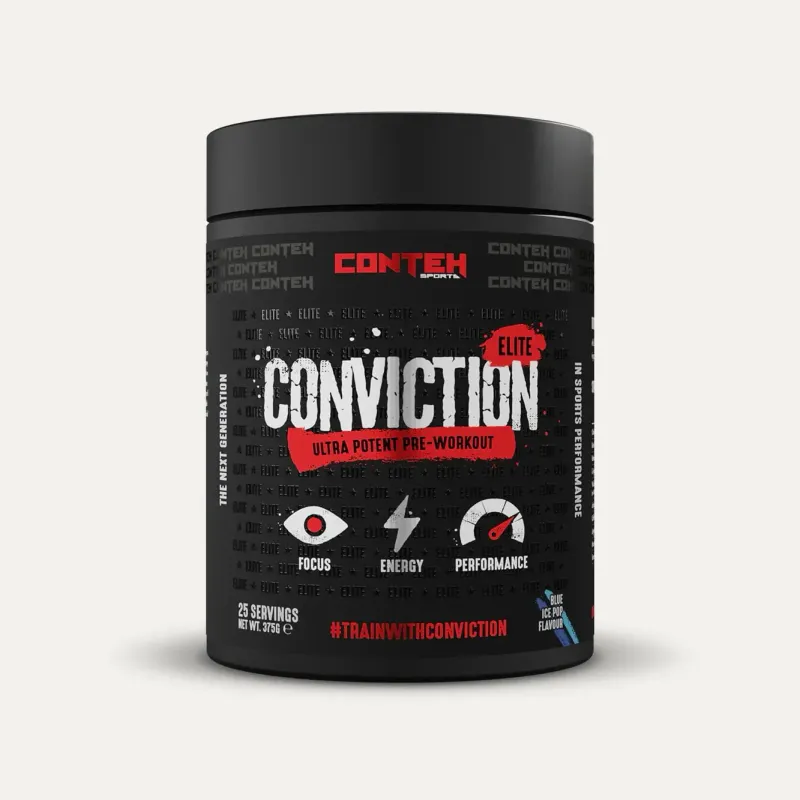 Conteh Sports Conviction Elite 375g – High Stim Pre-Workout | 23 Servings