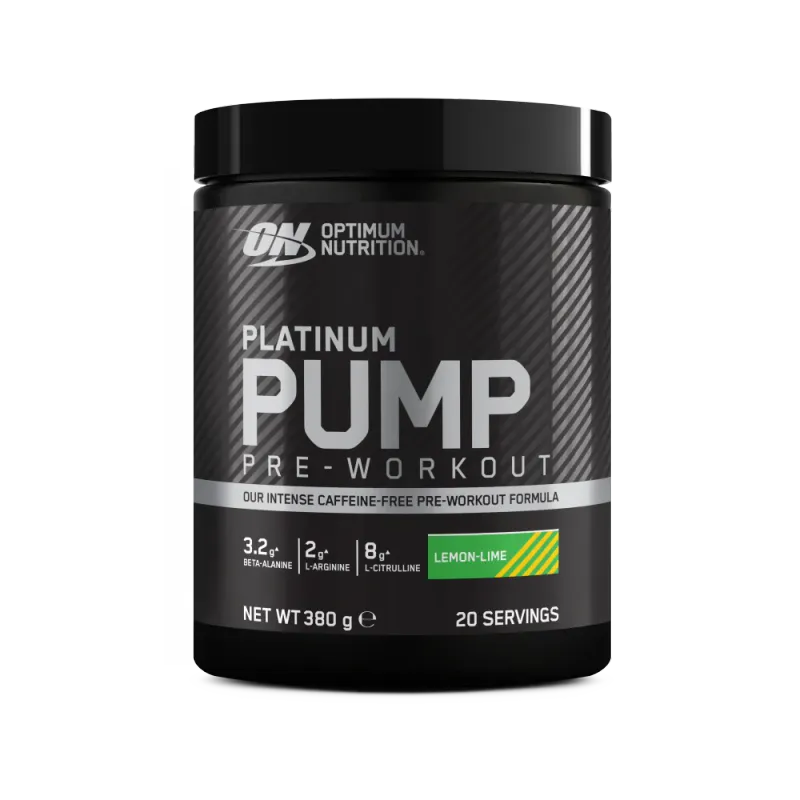 Optimum Nutrition Platinum Pump Pre-Workout Caffeine-Free Powder - 380g (20 Servings)