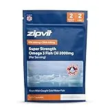 Zipvit Zipvit Omega 3 Fish Oil 2000mg, EPA 660mg DHA 440mg, Wild-Caught, Cold Water Fish, Supports Heart, Brain & Vision, 120 Softgels, 2 Months Supply, Eco-Friendly Pouch
