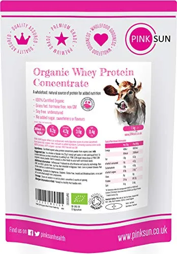 Pink Sun Organic Whey Protein Concentrate Powder