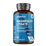 WeightWorld Magnesium Citrate Capsules 1480mg - 240 Capsules - 4 Months Supply - 30% Buffered - Bioavailable Form - 2 Capsules a Day - Vegan-Friendly & Non-GMO - Magnesium Supplements for Men & Women
