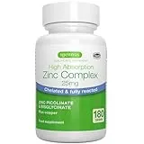 Igennus Healthcare Nutrition Igennus Clean Chelated Zinc Picolinate & Bisglycinate Complex 25mg with Copper, 6 Month Supply 180 Tablets, High Absorption & Lab Verified, Non-GMO, Supplement for Men & Women, Immune Support & Skin