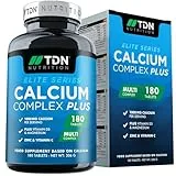 TDN 3 Months Supply - Calcium and Vitamin D - 180 Tablets - High Strength 1000mg Calcium Complex with Vitamin D3, Magnesium, Zinc and Vitamin C - Supports Bones - Osteo Supplement - Packaging May Vary