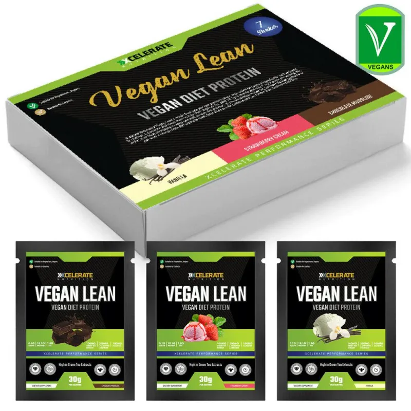 XCelerate Nutrition Vegan Lean Diet Protein Sachets Box