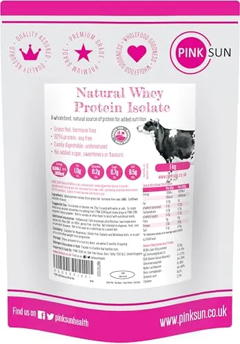 Pink Sun Whey Protein Isolate Powder Unflavoured