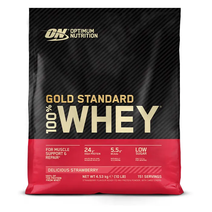 Optimum Nutrition Gold Standard 100% Whey Protein 4.54kg Delicious Strawberry