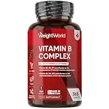 WeightWorld Vitamin B Complex Supplement - 365 Tablets - 1 Year Supply - with All 8 B Vitamins & C - 1 Tablet-a-Day - Non-GMO, Gluten-Free & Vegan-Friendly - for Men & Women