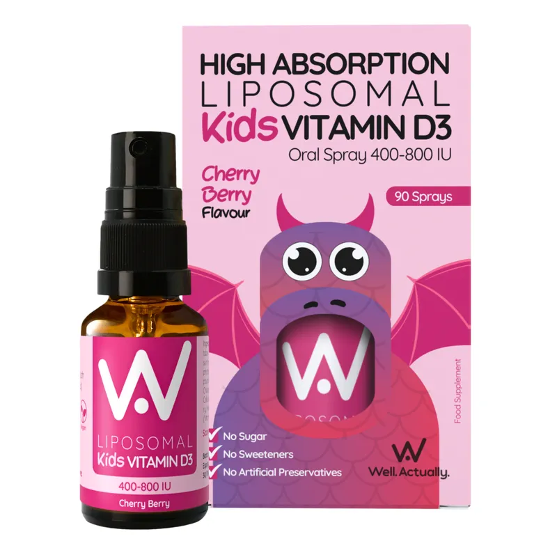 Well.Actually. Well.Actually. Liposomal Kids Vitamin D Spray - Cherry Berry - upto 90 Sprays