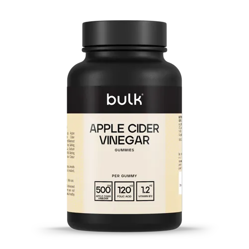 Bulk Bulk Apple Cider Vinegar Gummies 500mg - 60 Gummies - 60 Servings - Folic Acid & Vitamin B12 - Vegan