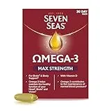 Seven Seas Seven Seas Omega-3 Fish Oil, Max Strength with Omega 3 and Vitamin D for Brain² and Body, 30 Capsules