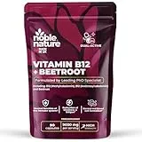 NobleNature Beetroot & Vitamin B12 Complex – 9000mg Beetroot + 1000mcg Dual B12 (Methylcobalamin & Adenosylcobalamin) – Energy & Immune Support – 90 Capsules – UK Made (90)