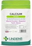 Lindens Lindens - Calcium 800mg with Vitamin D3-100 Tablets - UK Made - Contributes to Normal Muscle Function, Bones, Teeth and Digestion - Letterbox Friendly