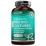 Nutravita Nutravita Probiotics for Gut Health 60 Bill CFU - 60 Vegan Capsules - 21 Strain Probiotic Bio Cultures Complex: Lactospore®, Lactobacillus Reuteri & Acidophilus - Probiotics for Women & Men - UK Made