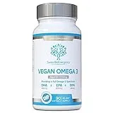 swiss bioenergetics Vegan Omega 3 - Full Spectrum DHA, EPA & DPA - 90 Softgels of Life’s Omega Algal Oil - Ultimate Joint, Heart & Brain Health Supplement - Made in The UK