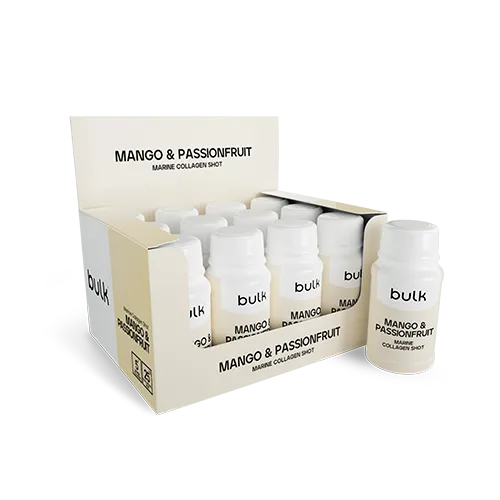 Bulk Bulk Marine Collagen Shots - Mango & Passionfruit - 12 Shots - Hyaluronic Acid - Biotin Supplement