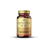 Solgar Solgar Gentle Iron (Iron Bisglycinate) 20 mg Vegetable Capsules - Pack of 180 - Reduces Constipating Effects - Gentle on The Stomach - Vegan and Gluten Free