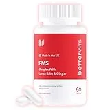 Bettervits Bettervits PMS Complex with Lemon Balm & Ginger | Hormone Balance for Women with Ashwagandha | PMS Supplements for Women with Vitamin B5, B6, B12, D3, K2 | Female Support Supplements - 60 Capsules