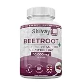 Shivay Herbals Beetroot Complex 10,000mg with Dual Vitamin B12, L-Citrulline, Black Pepper - 180 Vegan Capsules | High Strength Beetroot Supplement | 6% Nitrates – Energy, Fatigue Reduction | UK Made Shivay Herbals