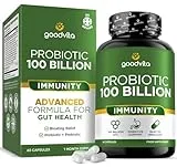 Goodvita Goodvita Probiotics for Gut Health | UK Made | High Strength 100 Billion CFU | 60 Capsules, 1 Month Supply | Digestive + Immunity Support | 30 Live Strain Complex Inc Prebiotics | Women + Men