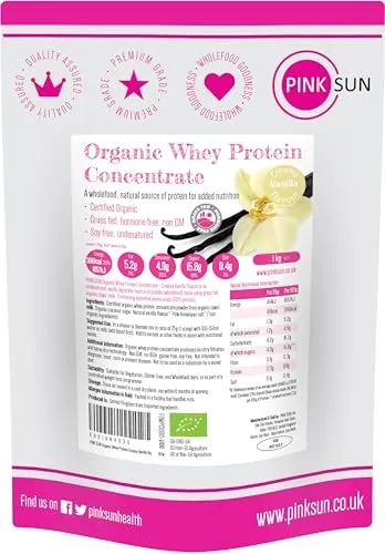 Pink Sun Organic Whey Protein Powder Concentrate