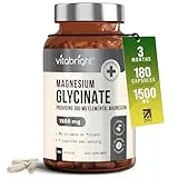 VitaBright VitaBright Magnesium Glycinate Supplements | 180 Capsules | 1500mg, 300mg Elemental Mg | High Strength Chelated Magnesium Bisglycinate for Adults | Tablets for Nerves & Psychological Support