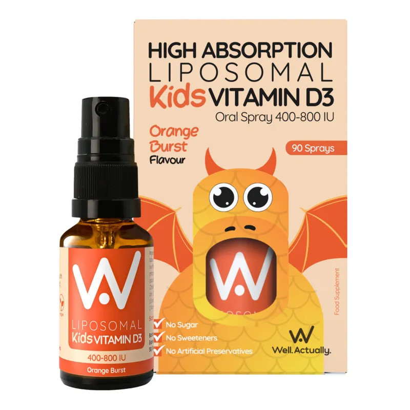 Well.Actually. Well.Actually. Liposomal Kids Vitamin D Spray - Orange Burst - upto 90 Sprays